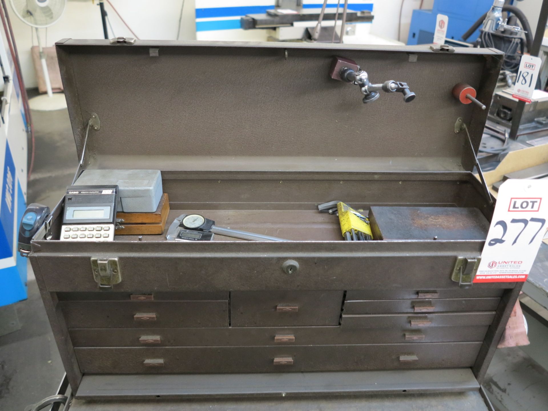 KENNEDY TOP BOX, FULL OF MACHINIST HAND TOOLS