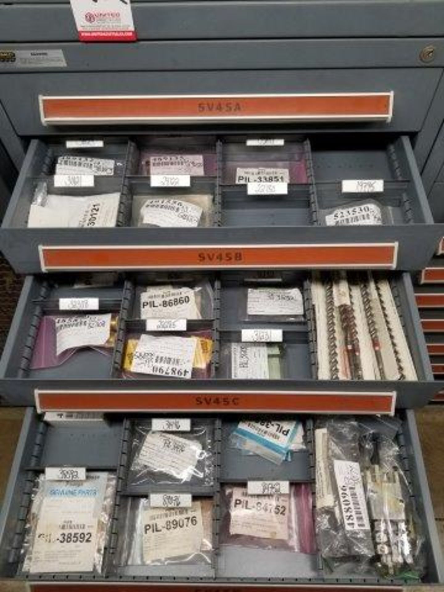 LOT - CONTENTS ONLY OF (10) VIDMAR CABINETS, CONSISTING OF ASSORTED HARDWARE, GASKETS, ELECTRICAL - Image 2 of 32