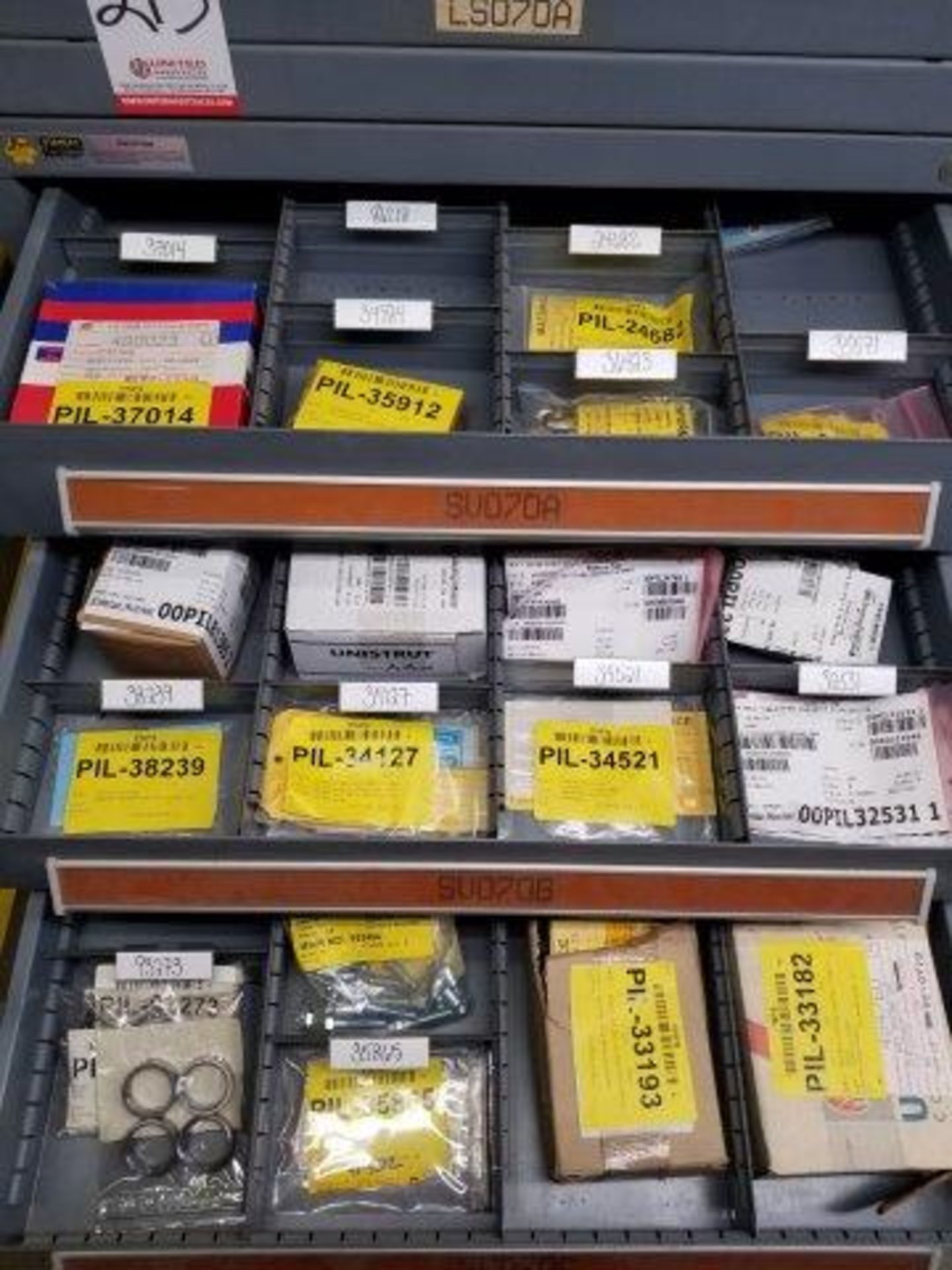 LOT - CONTENTS ONLY OF (16) VIDMAR CABINETS, CONSISTING OF ASSORTED HARDWARE, ELECTRICAL - Image 2 of 52