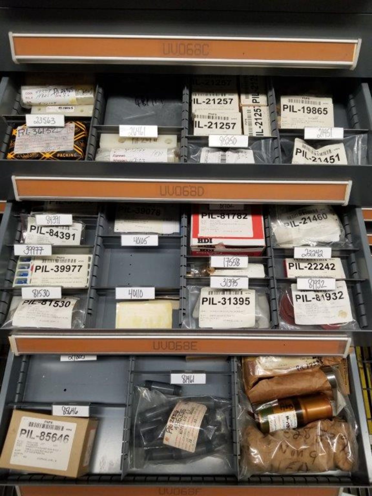 LOT - CONTENTS ONLY OF (14) VIDMAR CABINETS, CONSISTING OF ASSORTED HARDWARE, ELECTRICAL - Image 44 of 48