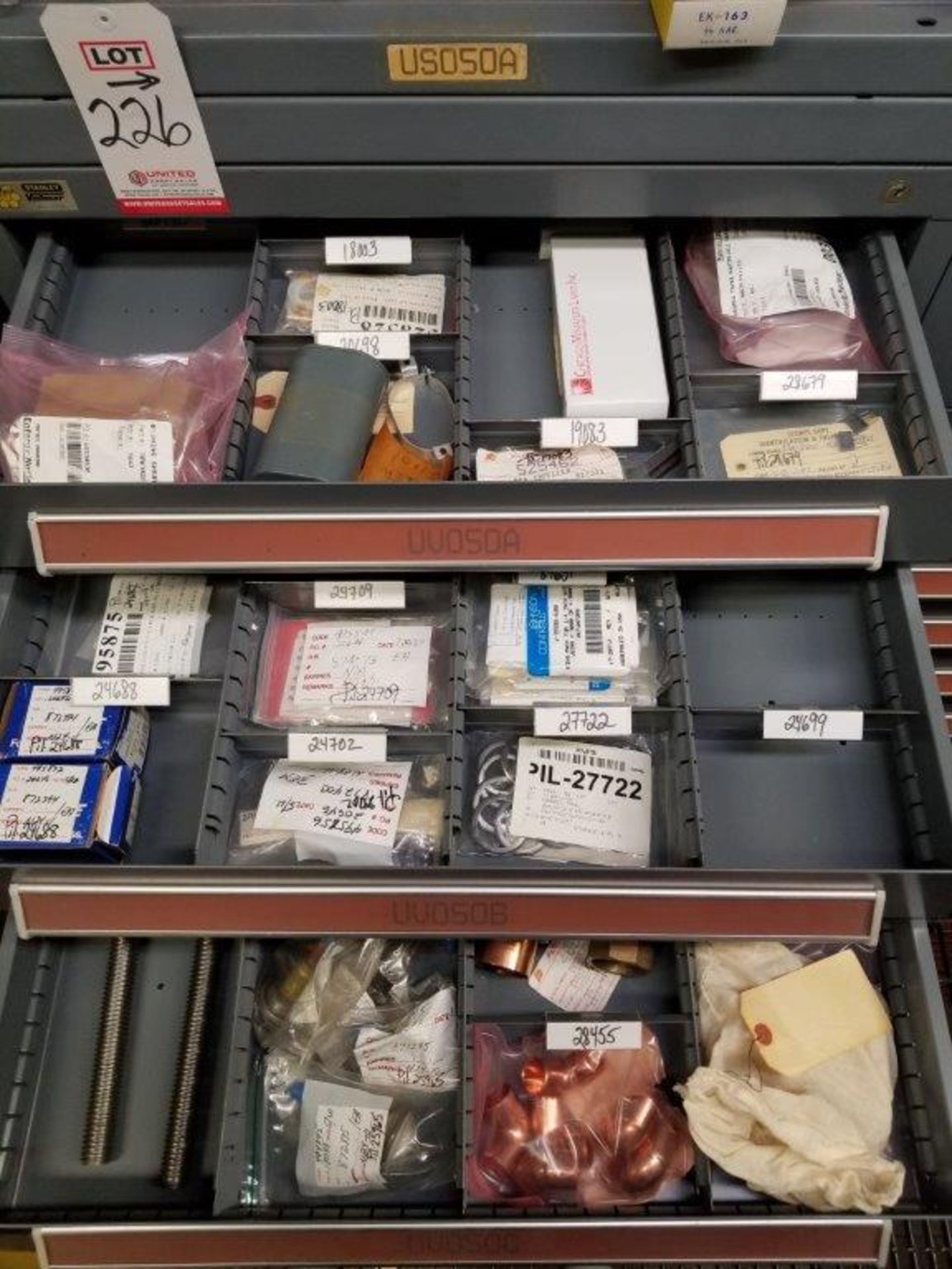 LOT - CONTENTS ONLY OF (10) VIDMAR CABINETS, CONSISTING OF ASSORTED HARDWARE, ELECTRICAL - Image 17 of 33