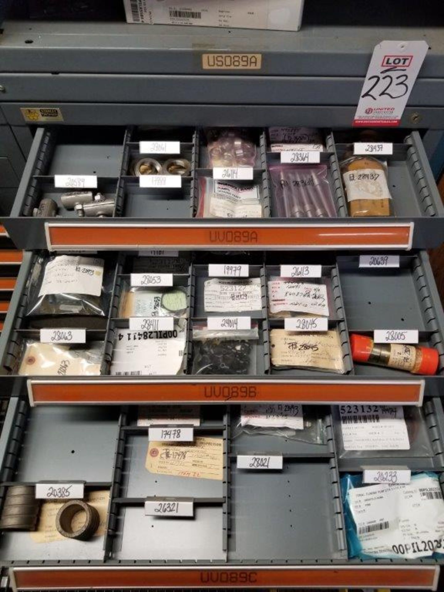 LOT - CONTENTS ONLY OF (10) VIDMAR CABINETS, CONSISTING OF ASSORTED HARDWARE, ELECTRICAL - Image 12 of 28