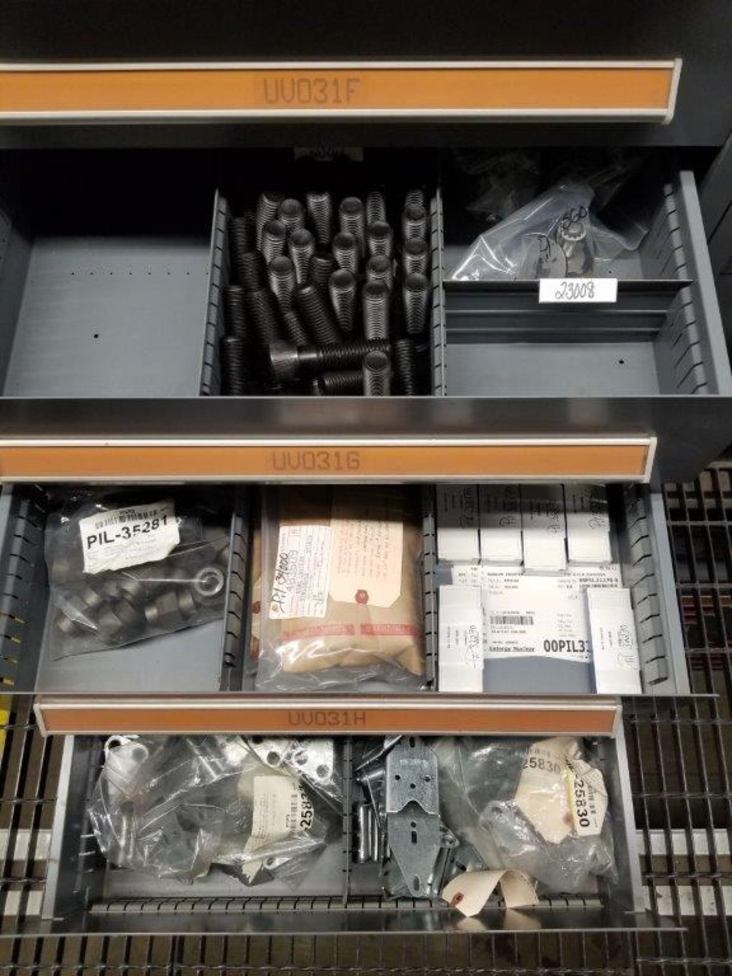 LOT - CONTENTS ONLY OF (14) VIDMAR CABINETS, CONSISTING OF ASSORTED HARDWARE, ELECTRICAL - Image 8 of 48