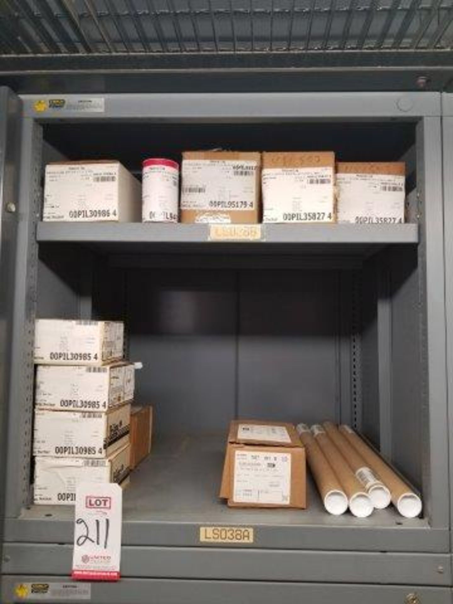 LOT - CONTENTS ONLY OF (14) VIDMAR CABINETS, CONSISTING OF ASSORTED HARDWARE, GASKETS, ELECTRICAL