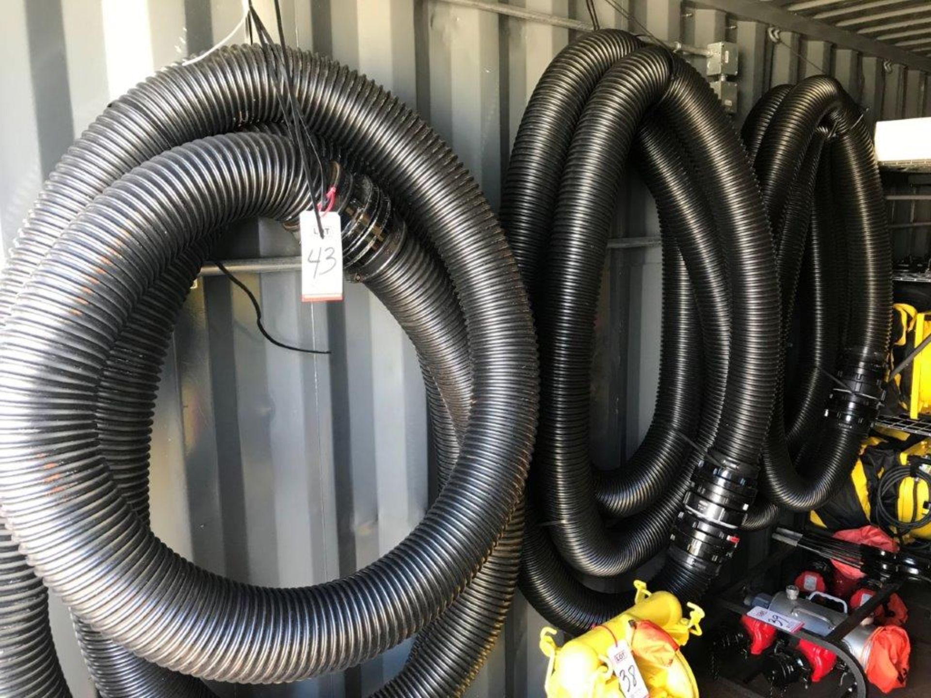 LOT - (3) 5" X 36' PVC SUCTION HOSES (LOCATION: FLEX CONTAINER)