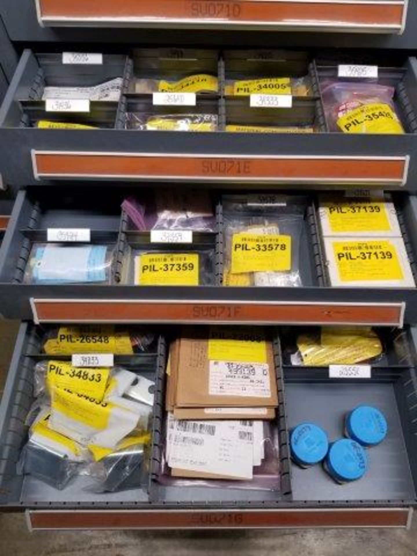 LOT - CONTENTS ONLY OF (16) VIDMAR CABINETS, CONSISTING OF ASSORTED HARDWARE, ELECTRICAL - Image 7 of 52