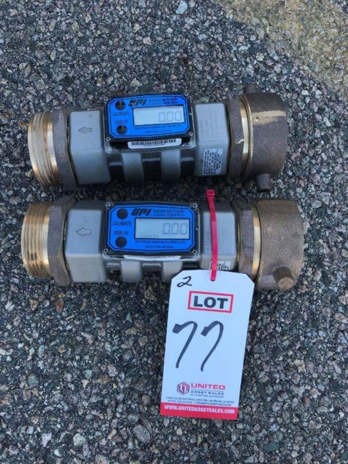 LOT - (2) GPI MODEL S20N TURBINE ELECTRONIC FLOW METERS, W/ 2" NPT FEMALE