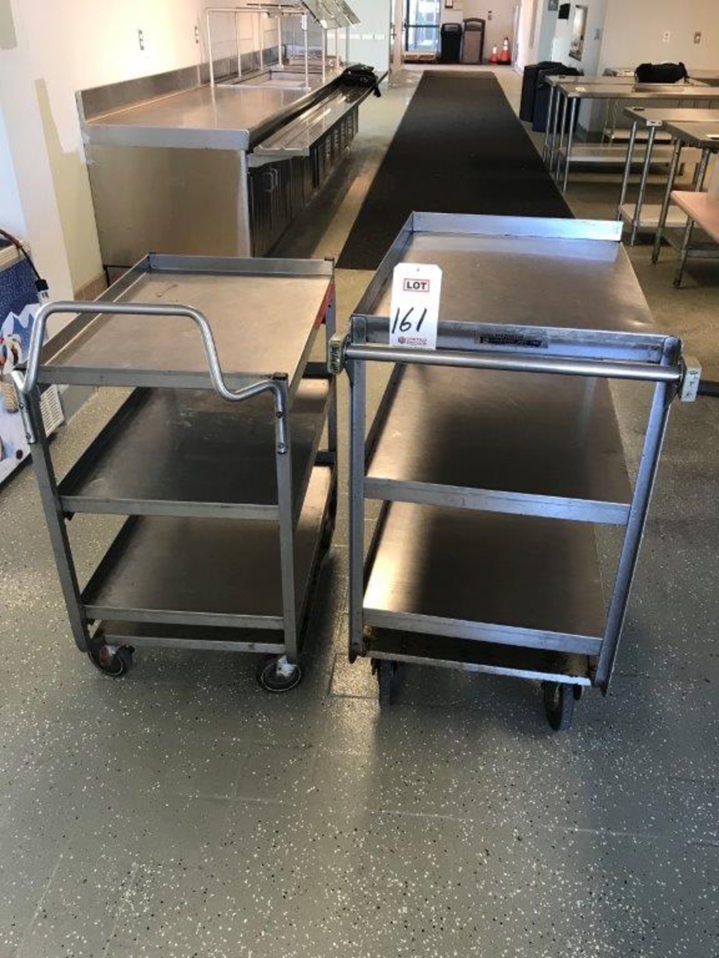 LOT - (2) ASSORTED STAINLESS STEEL CARTS