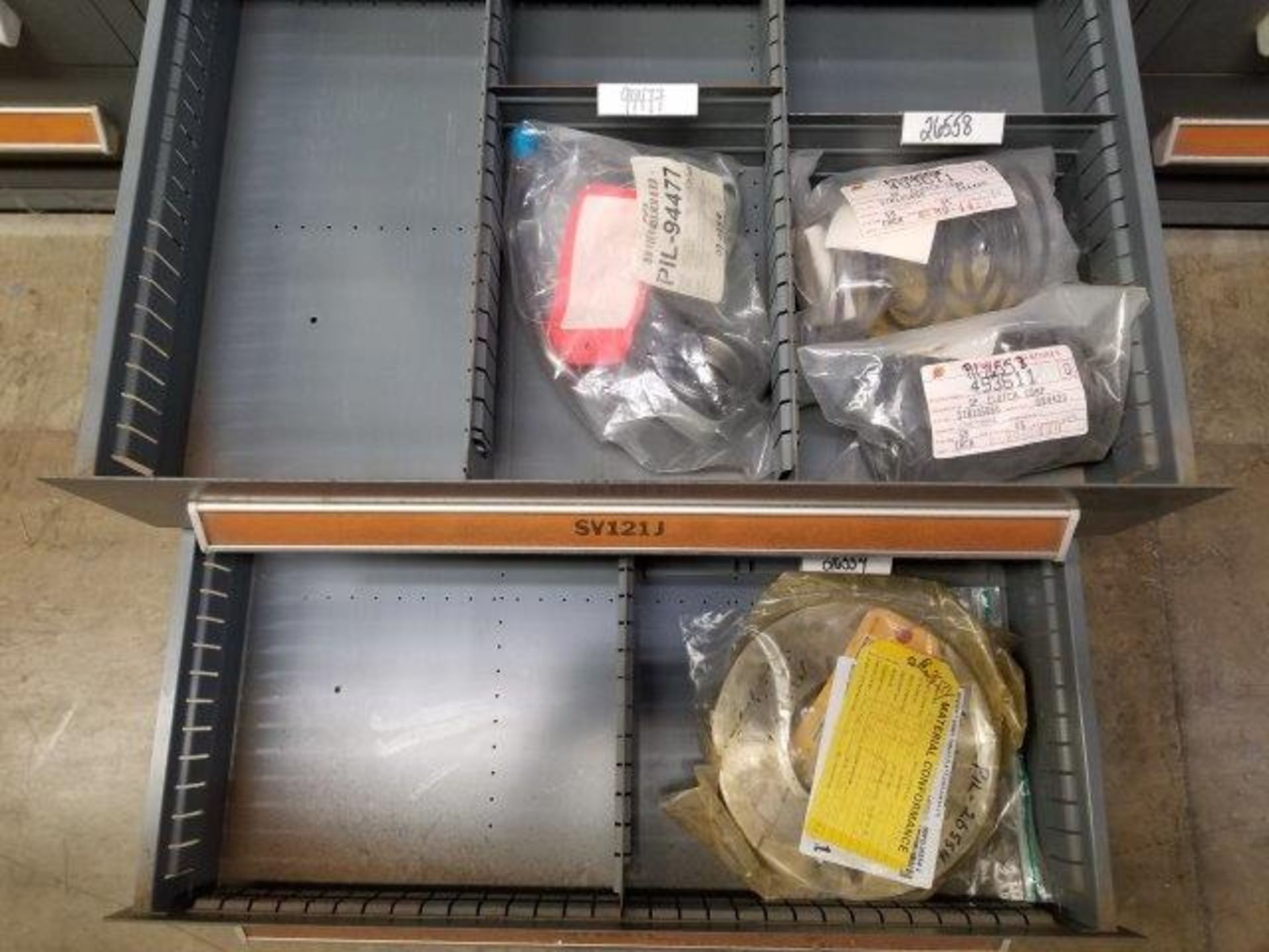 LOT - CONTENTS ONLY OF (23) VIDMAR CABINETS, CONSISTING OF ASSORTED HARDWARE, ELECTRICAL - Image 19 of 78