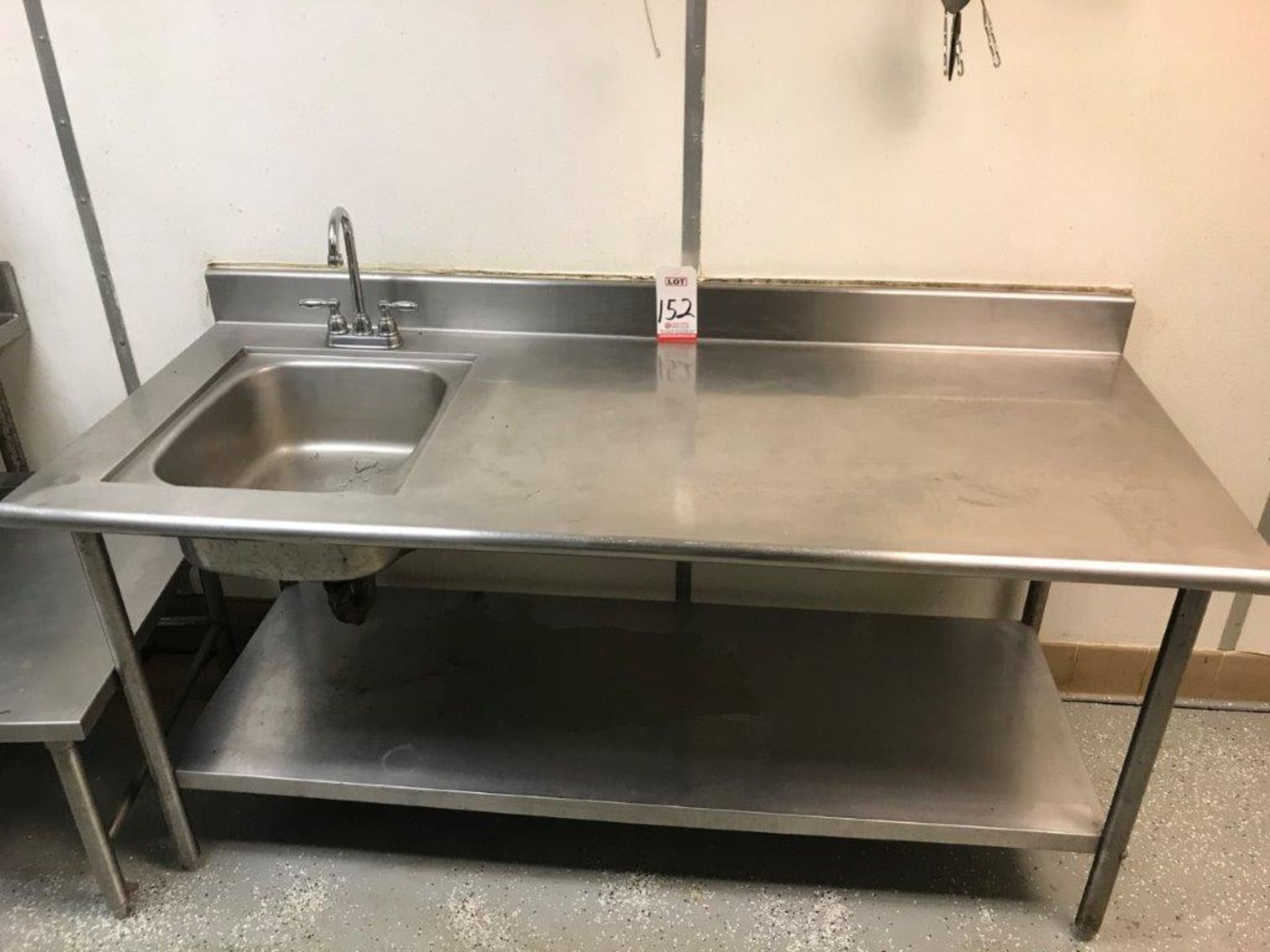 6' STAINLESS STEEL TABLE W/ SINK