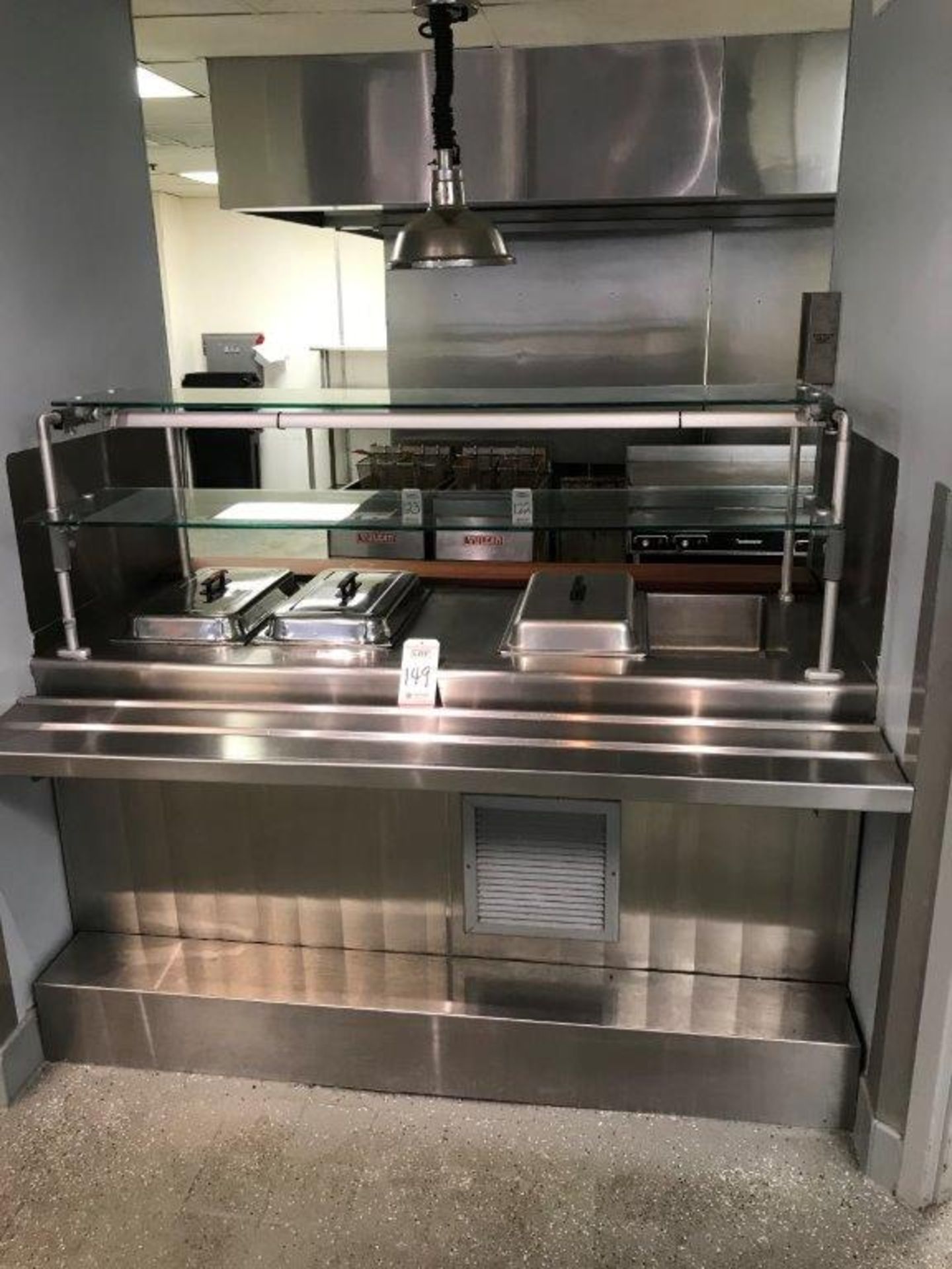 72" STAINLESS STEEL 4-PAN FOOD SERVICE TABLE, W/ (2) DUNHILL REFRIGERATED PANS AND (2) STEAM TABLE