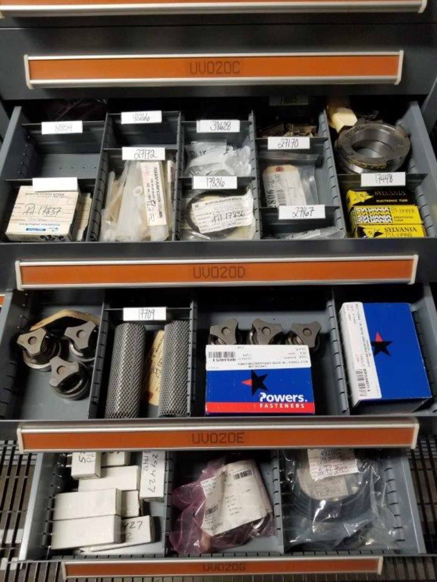 LOT - CONTENTS ONLY OF (9) VIDMAR CABINETS, CONSISTING OF ASSORTED HARDWARE, ELECTRICAL SWITCHES & - Image 14 of 14