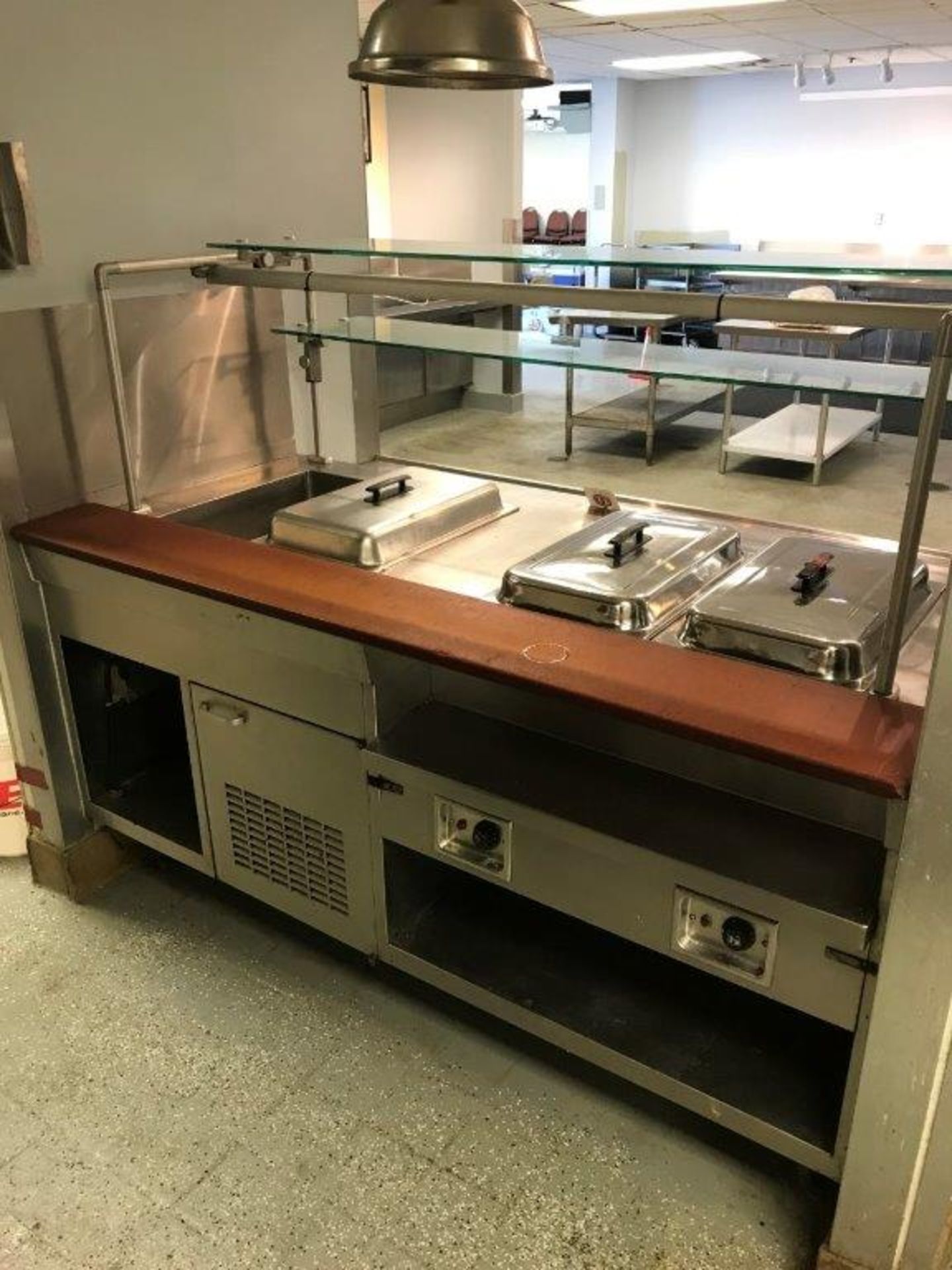72" STAINLESS STEEL 4-PAN FOOD SERVICE TABLE, W/ (2) DUNHILL REFRIGERATED PANS AND (2) STEAM TABLE - Image 2 of 2