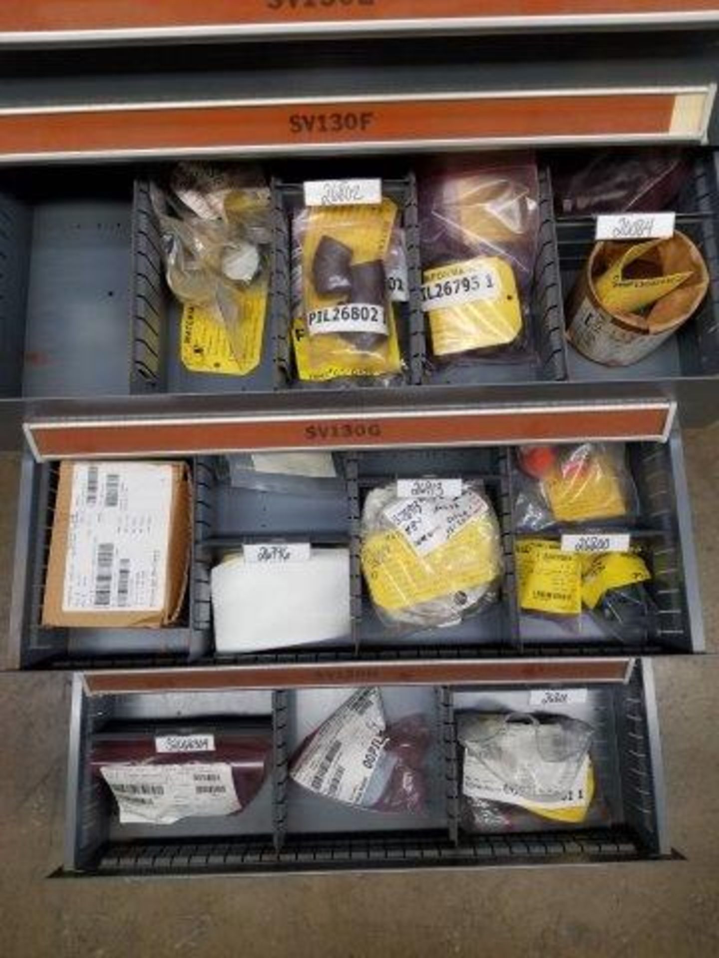 LOT - CONTENTS ONLY OF (23) VIDMAR CABINETS, CONSISTING OF ASSORTED HARDWARE, ELECTRICAL - Image 49 of 78