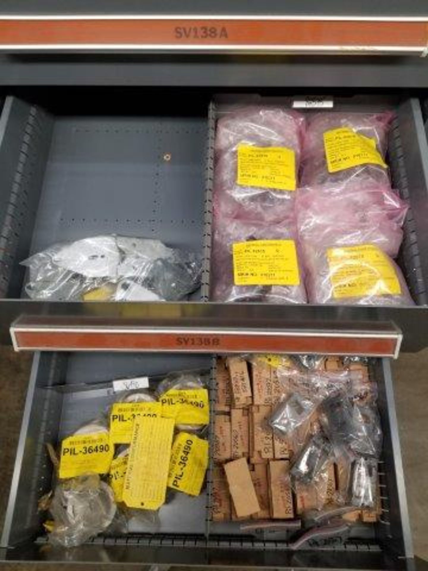 LOT - CONTENTS ONLY OF (23) VIDMAR CABINETS, CONSISTING OF ASSORTED HARDWARE, ELECTRICAL - Image 69 of 78