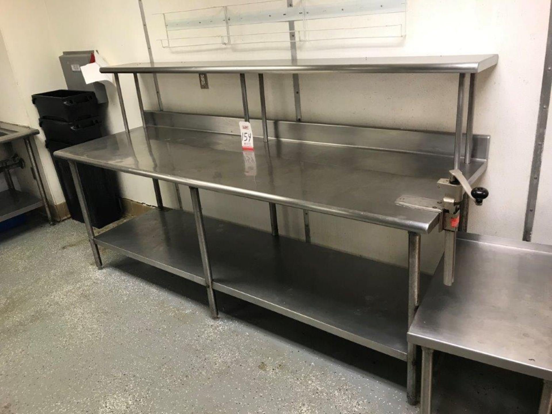 8' X 30" EAGLE STAINLESS STEEL TABLE, W/ EDLUND CAN OPENER