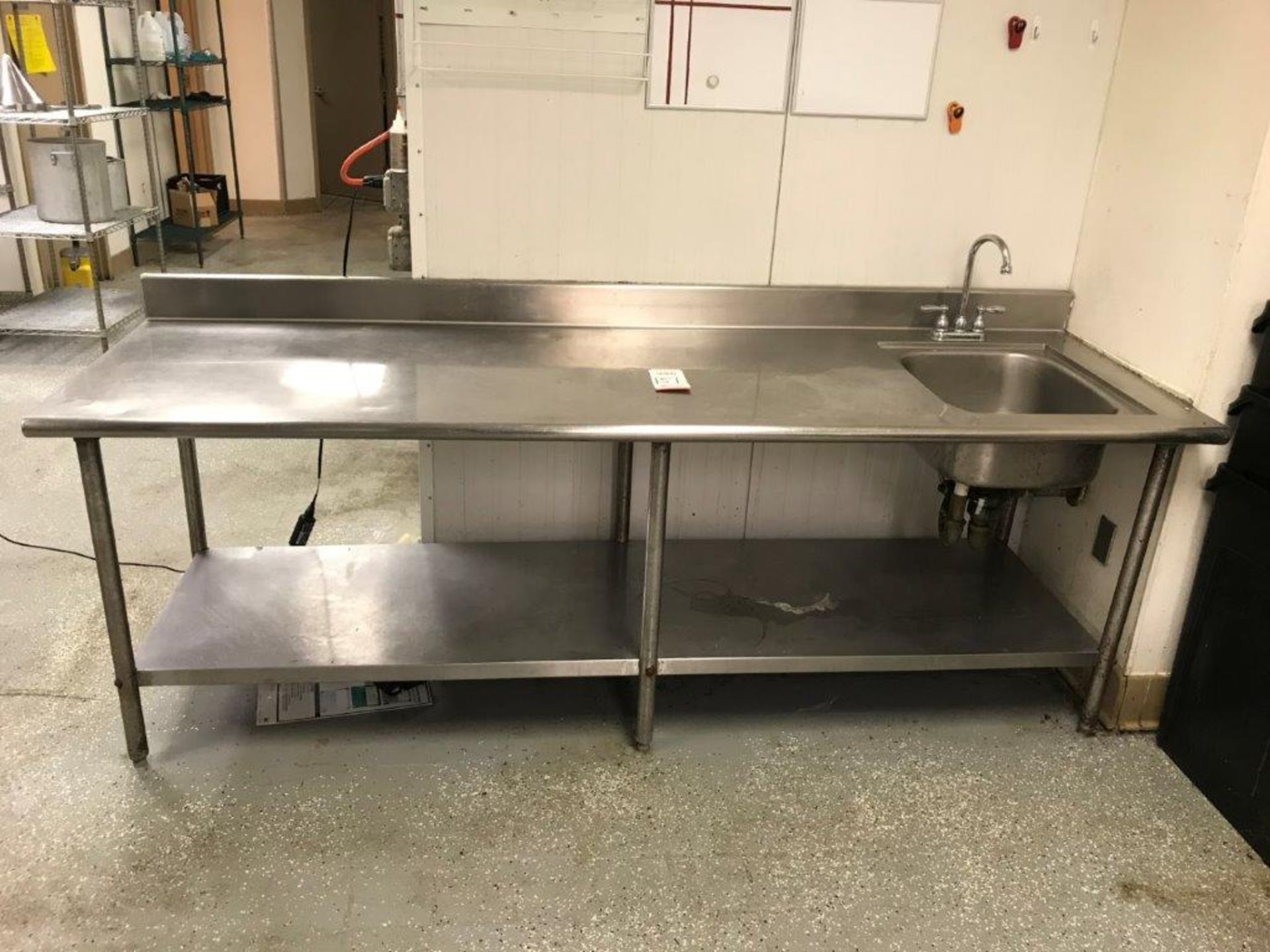 8' STAINLESS STEEL TABLE W/ SINK