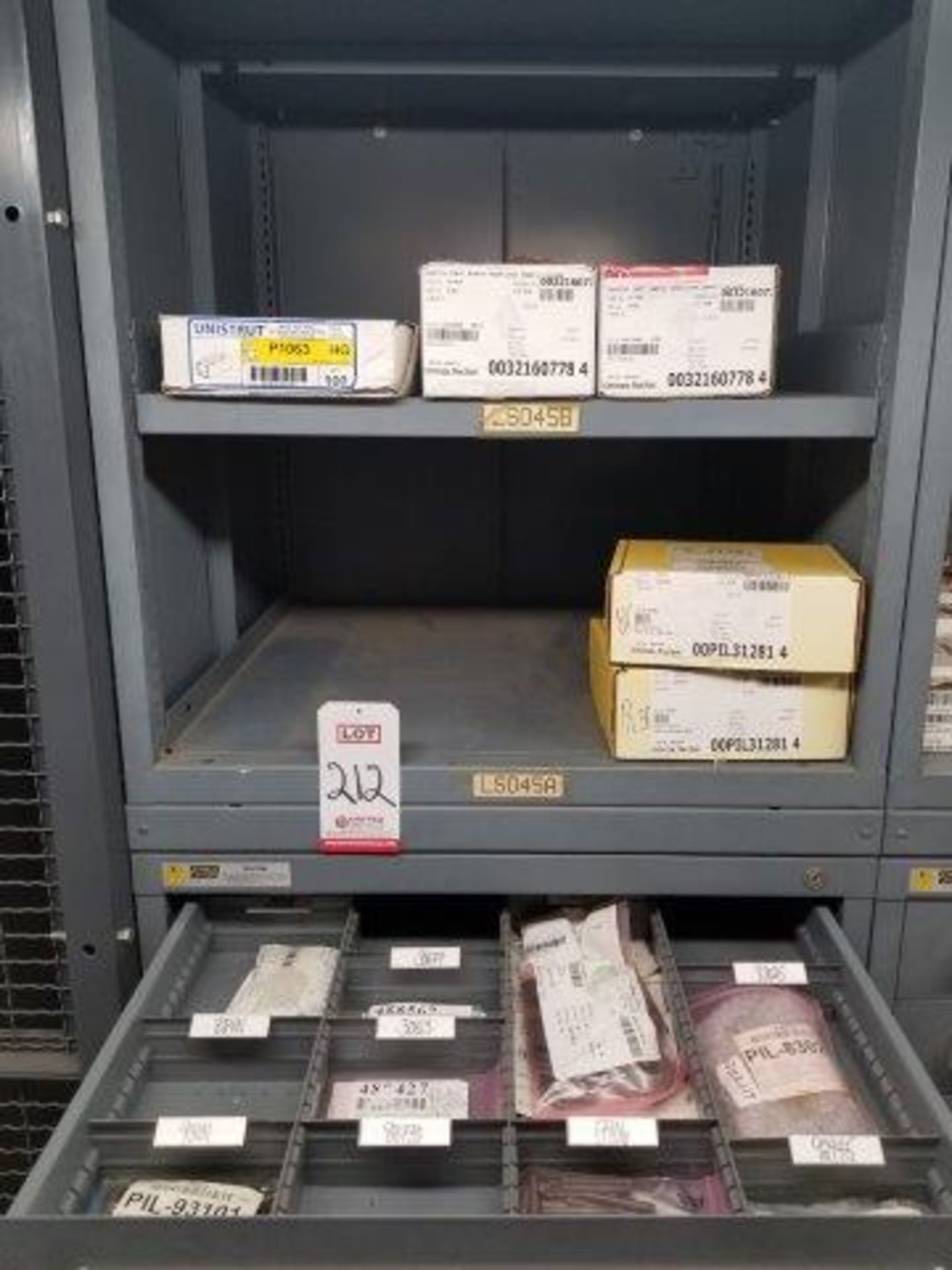 LOT - CONTENTS ONLY OF (10) VIDMAR CABINETS, CONSISTING OF ASSORTED HARDWARE, GASKETS, ELECTRICAL