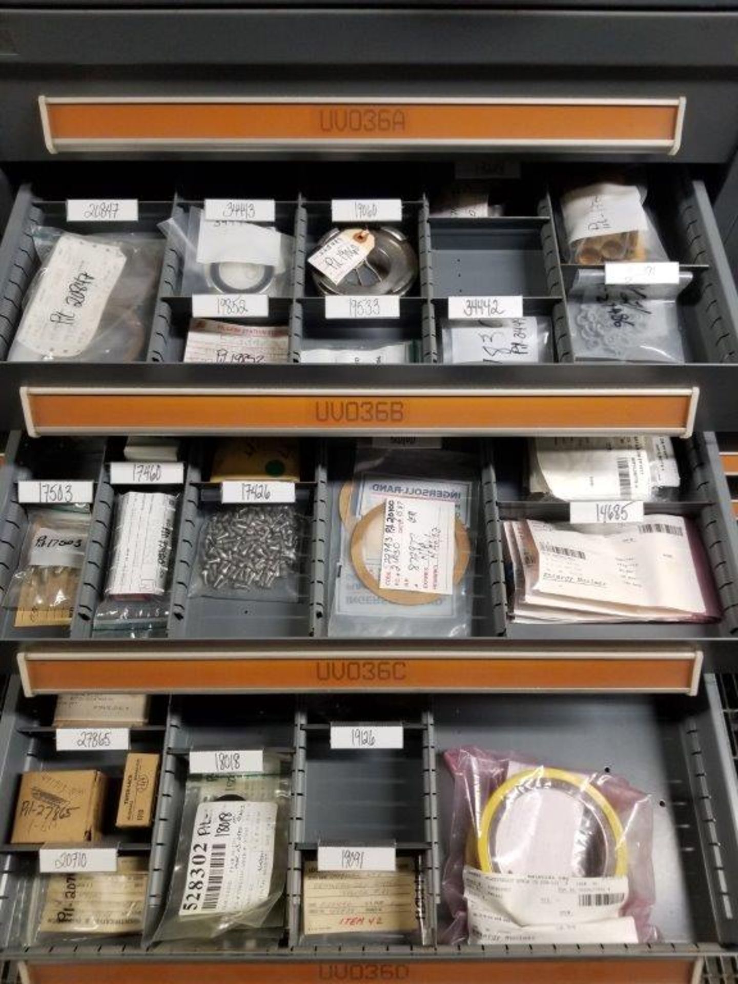 LOT - CONTENTS ONLY OF (14) VIDMAR CABINETS, CONSISTING OF ASSORTED HARDWARE, ELECTRICAL - Image 17 of 48