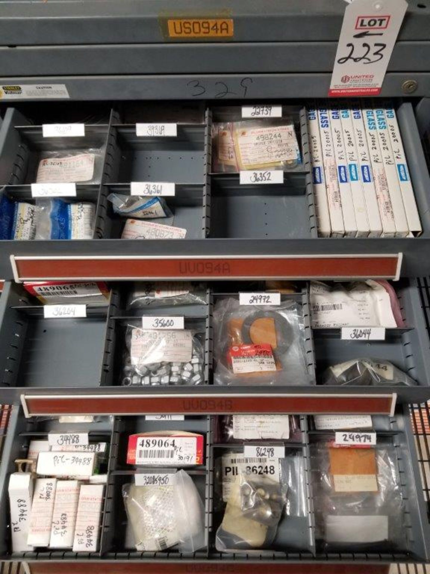 LOT - CONTENTS ONLY OF (10) VIDMAR CABINETS, CONSISTING OF ASSORTED HARDWARE, ELECTRICAL - Image 26 of 28