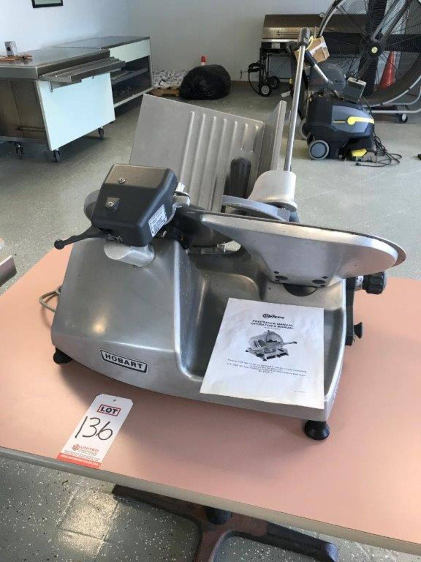 HOBART MEAT SLICER, MODEL 2612, 1/2 HP MOTOR, 120 VOLT, SINGLE PHASE, S/N 63-1014-381