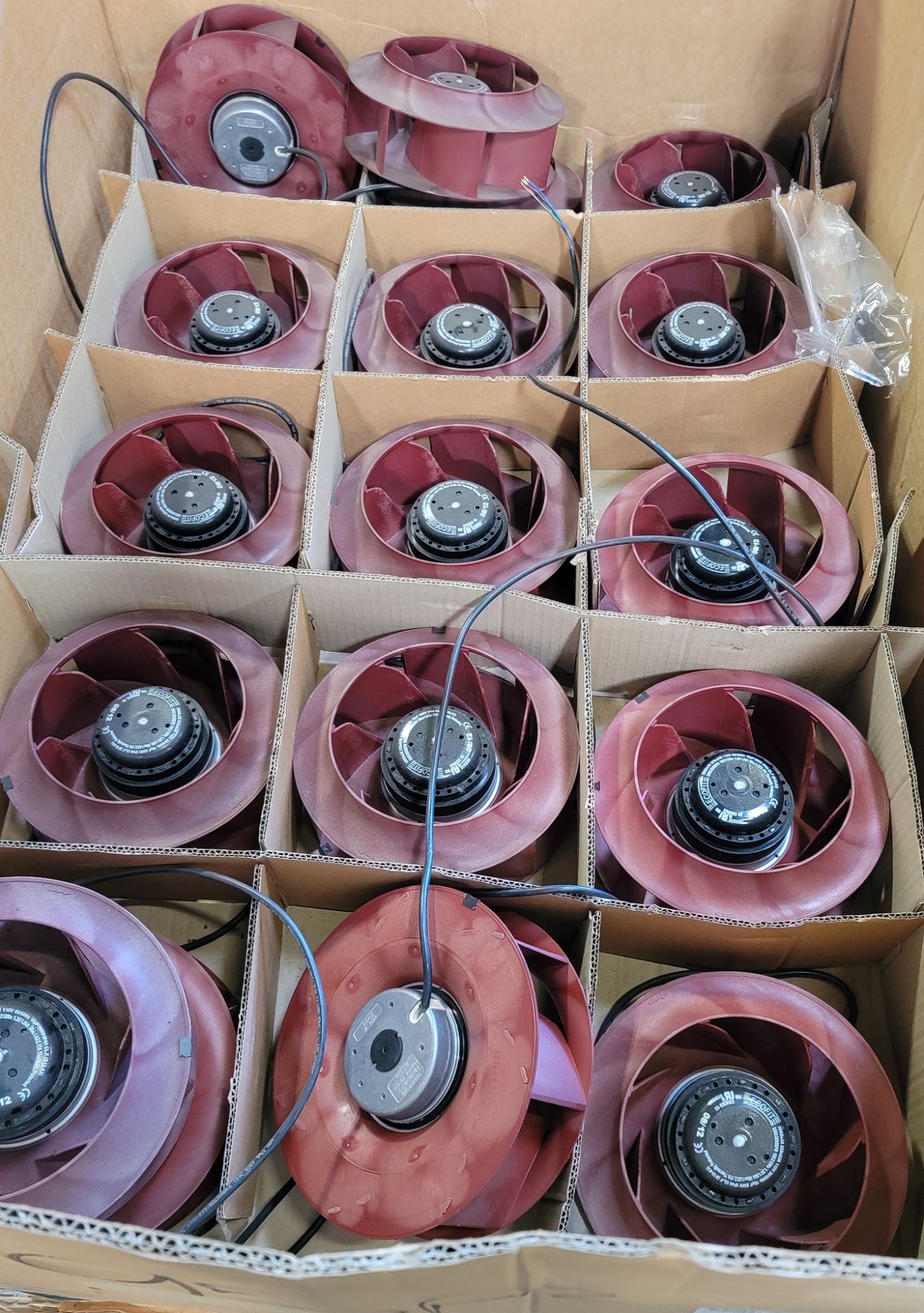 LOT - PALLET OF ECOFIT CENTRIFUGAL COOLING FANS, MODEL 2RREU35, 225X63R, 115V, 50/60 HZ, APPROX. (