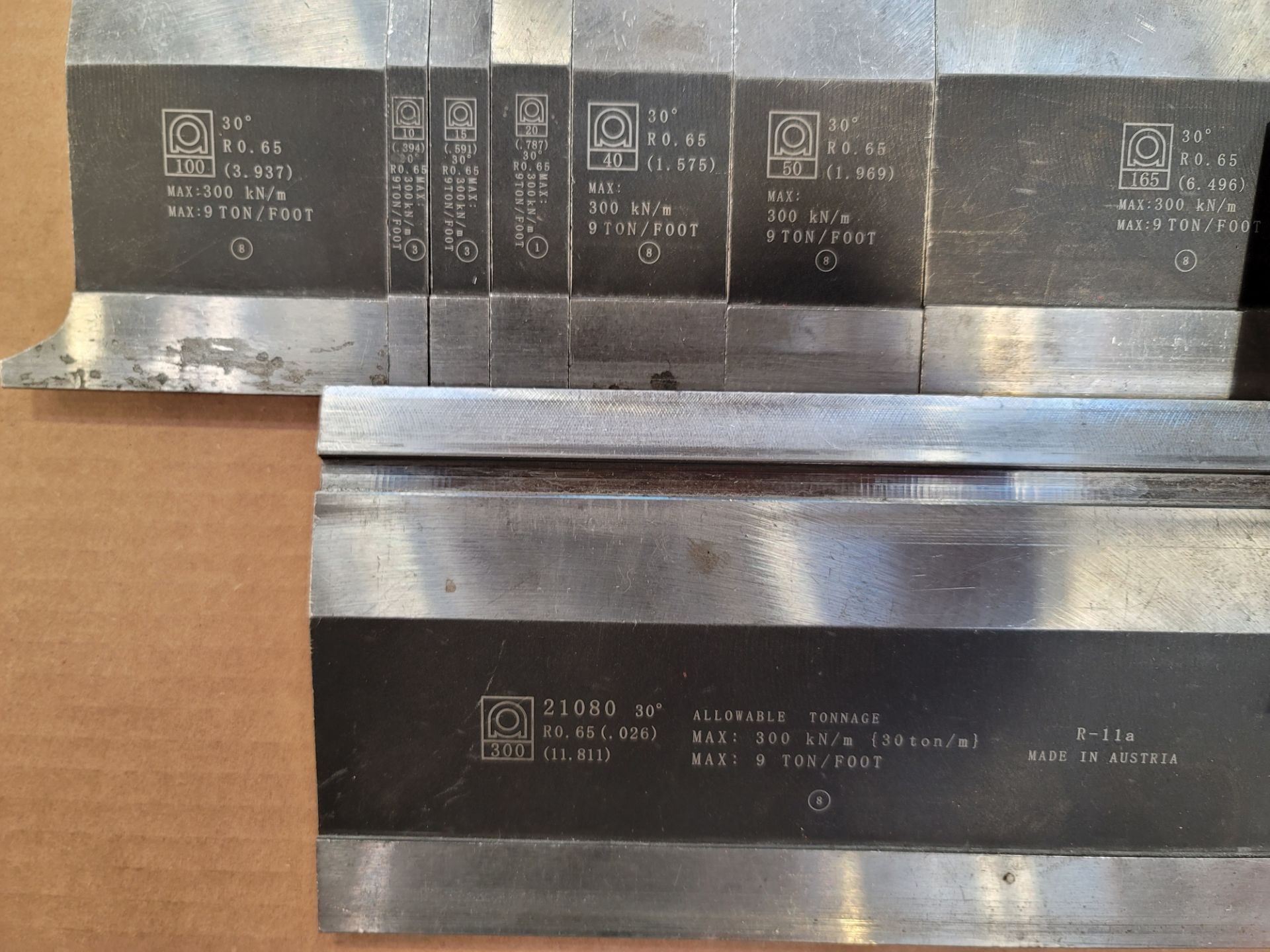 LOT - AMADA BRAKE DIES (SEE PHOTOS FOR SPECS)