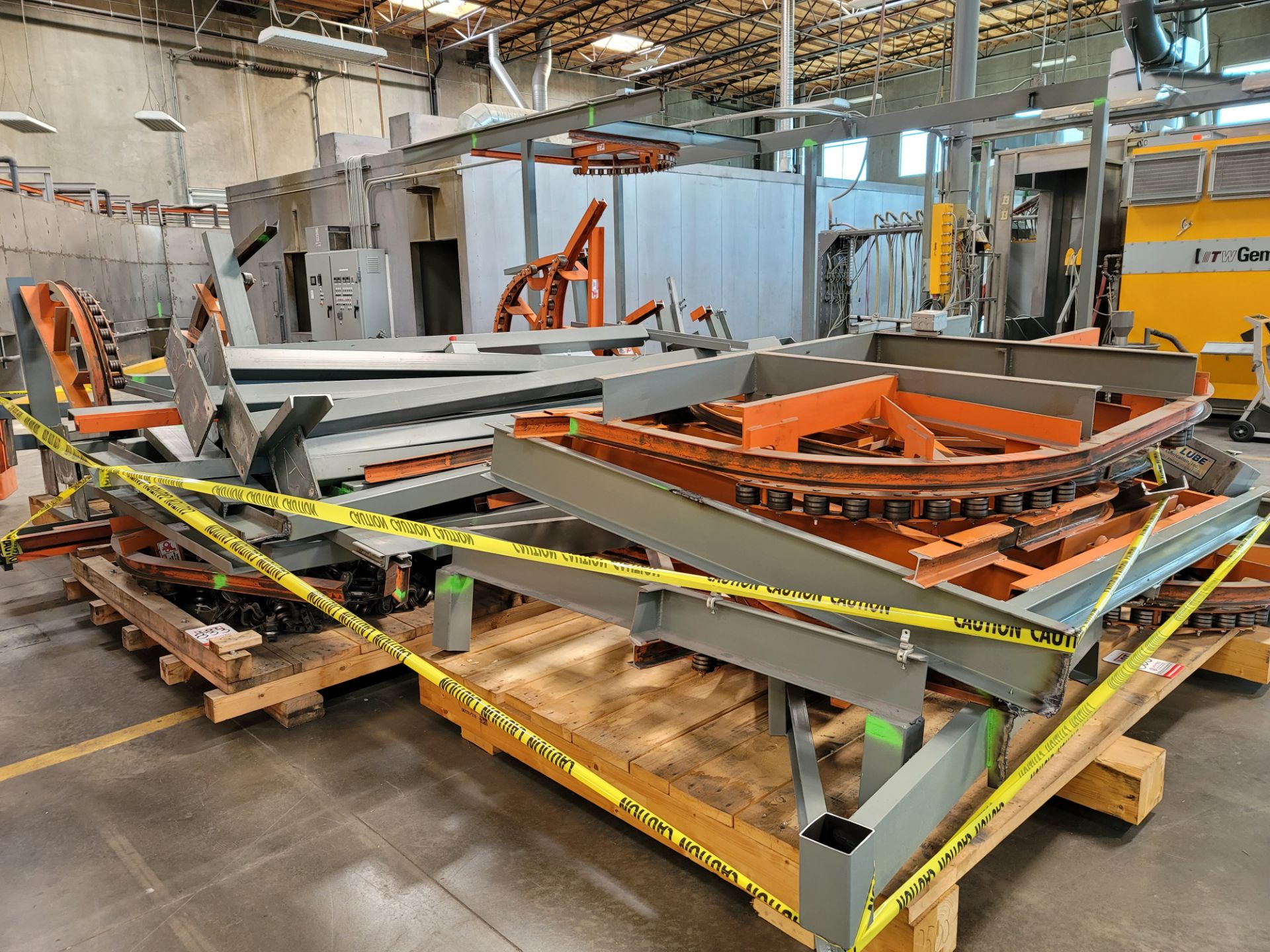 WEBB-STYLES OVERHEAD CONVEYOR SYSTEM FOR THE GEMA POWDER COATING LINE (PHOTOS SHOW BEFORE AND - Image 10 of 12