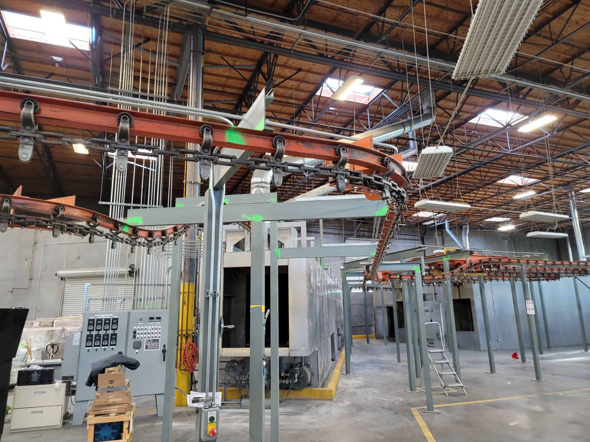 WEBB-STYLES OVERHEAD CONVEYOR SYSTEM FOR THE GEMA POWDER COATING LINE (PHOTOS SHOW BEFORE AND - Image 2 of 12