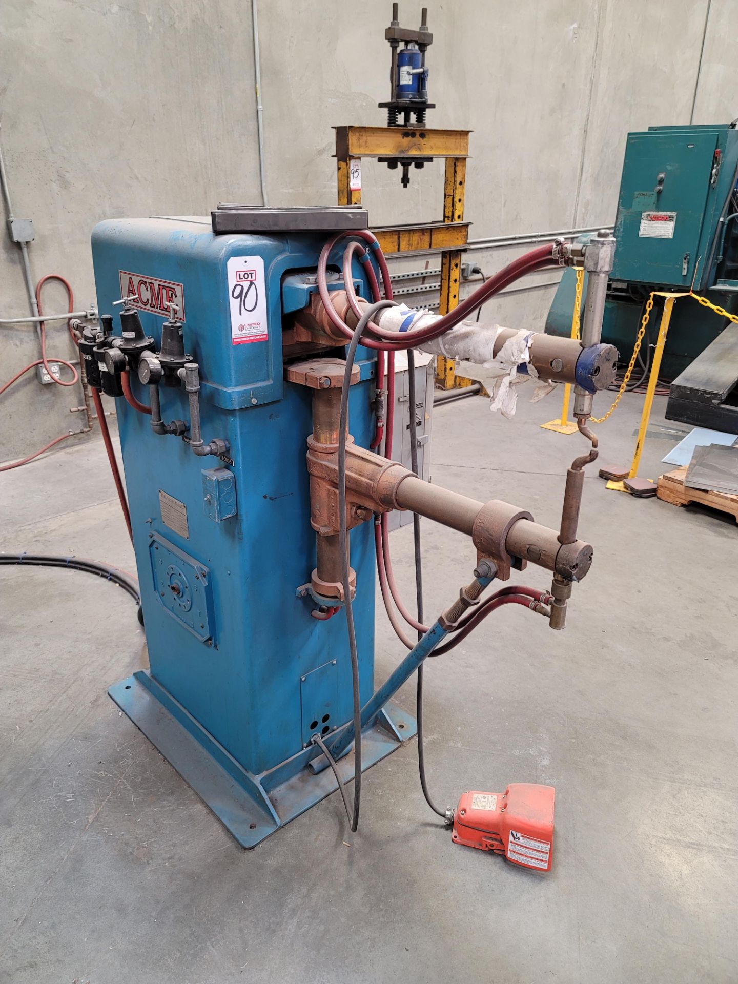 ACME 50 KVA SPOT WELDER, TYPE: 3-30-50, STYLE: AR, 440 V, CONTROL VOLTAGE: 230, S/N 9642, 22"