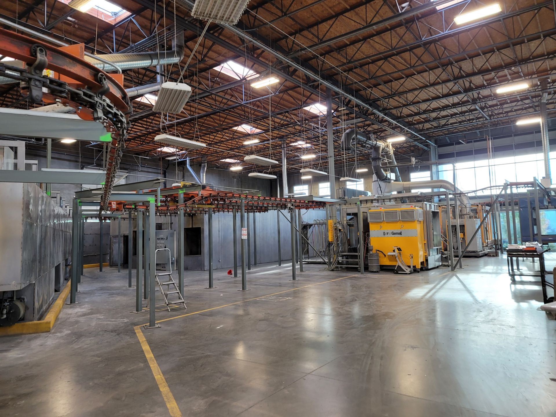 WEBB-STYLES OVERHEAD CONVEYOR SYSTEM FOR THE GEMA POWDER COATING LINE (PHOTOS SHOW BEFORE AND - Image 3 of 12