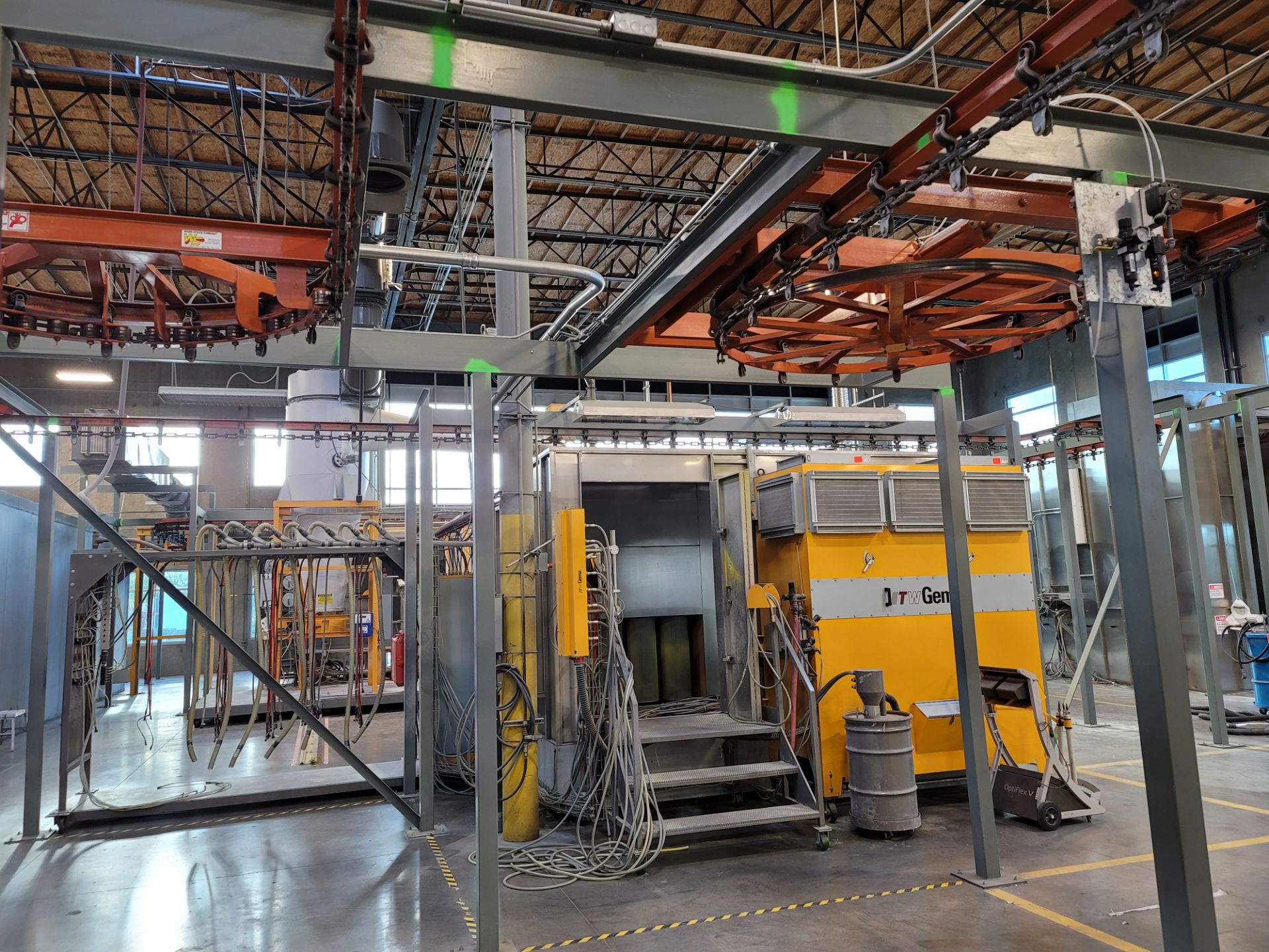 WEBB-STYLES OVERHEAD CONVEYOR SYSTEM FOR THE GEMA POWDER COATING LINE (PHOTOS SHOW BEFORE AND - Image 9 of 12