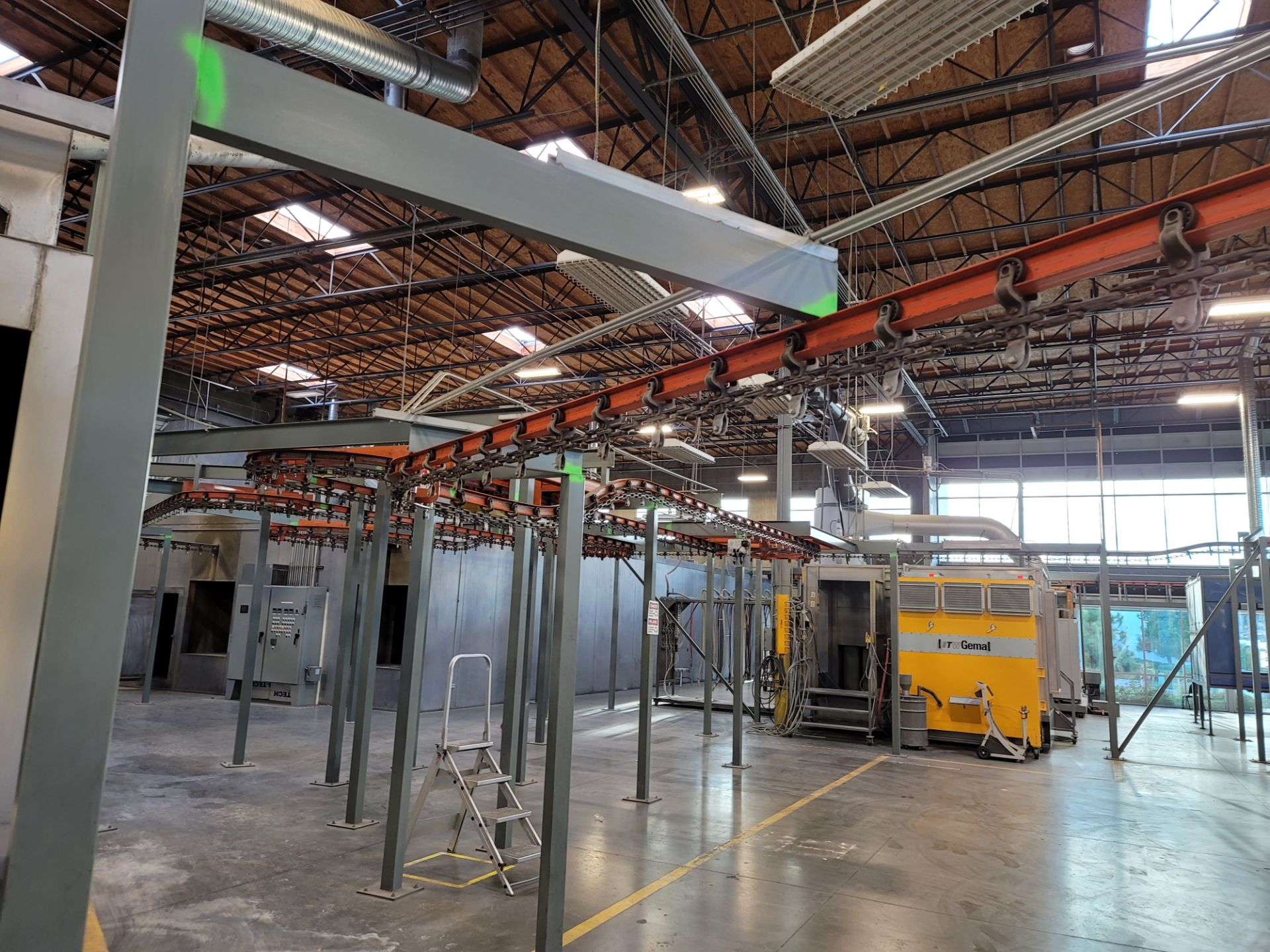 WEBB-STYLES OVERHEAD CONVEYOR SYSTEM FOR THE GEMA POWDER COATING LINE (PHOTOS SHOW BEFORE AND - Image 4 of 12