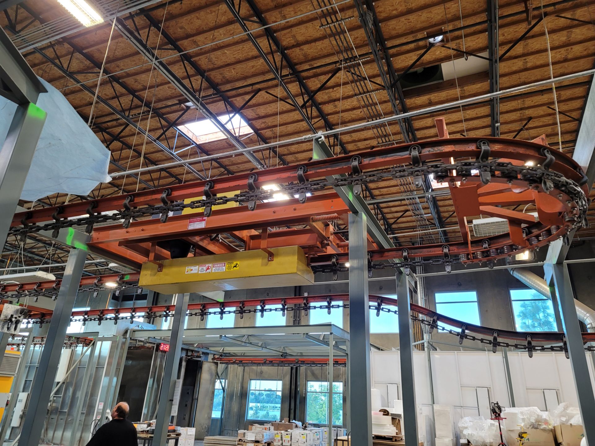 WEBB-STYLES OVERHEAD CONVEYOR SYSTEM FOR THE GEMA POWDER COATING LINE (PHOTOS SHOW BEFORE AND - Image 8 of 12