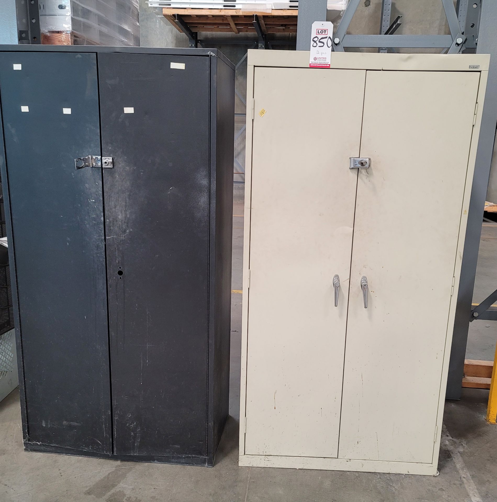 LOT - (2) 2-DOOR STORAGE CABINETS, EMPTY