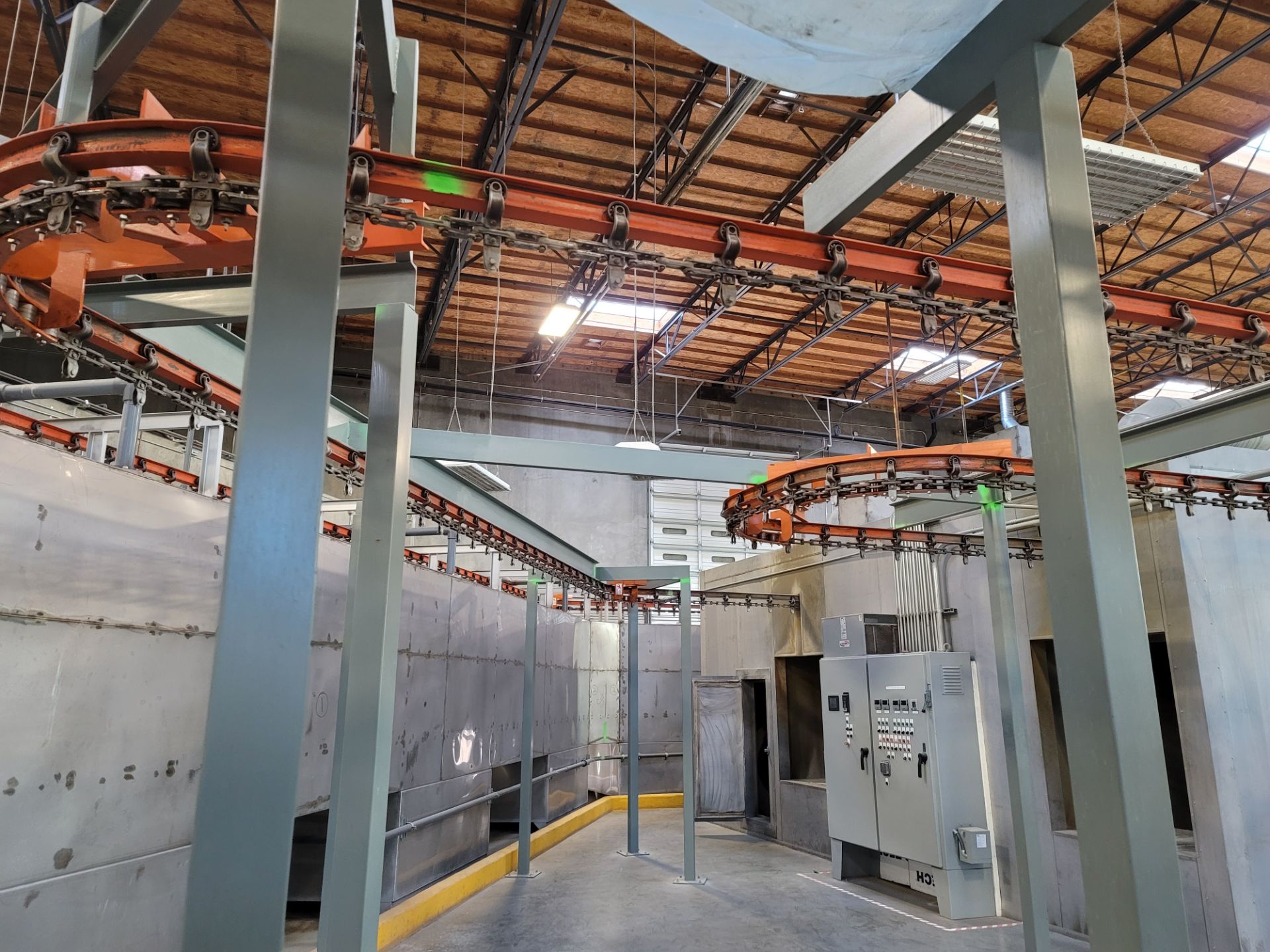 WEBB-STYLES OVERHEAD CONVEYOR SYSTEM FOR THE GEMA POWDER COATING LINE (PHOTOS SHOW BEFORE AND - Image 7 of 12