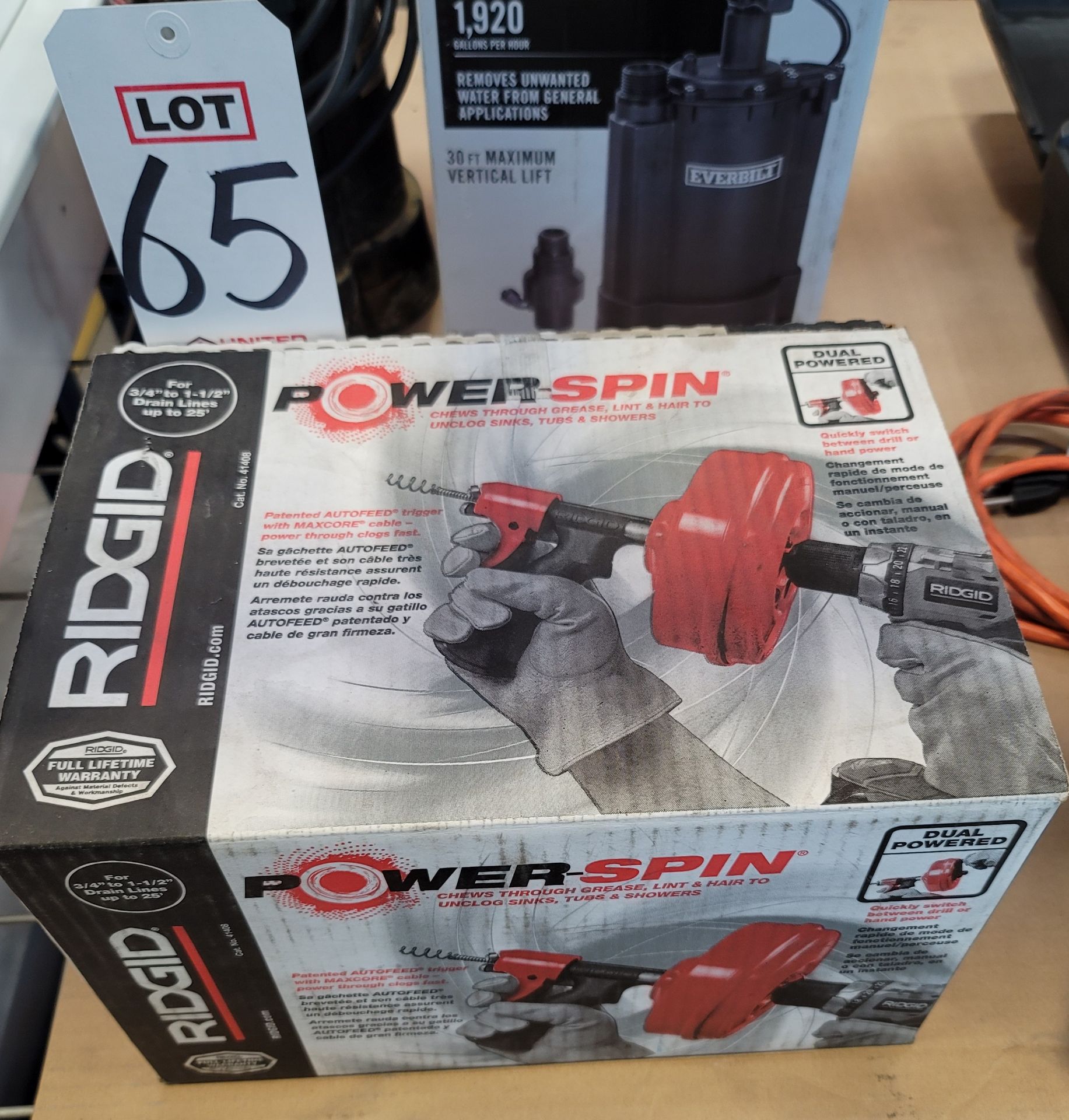 RIDGID POWER SPIN TUB GUN FOR DRILL