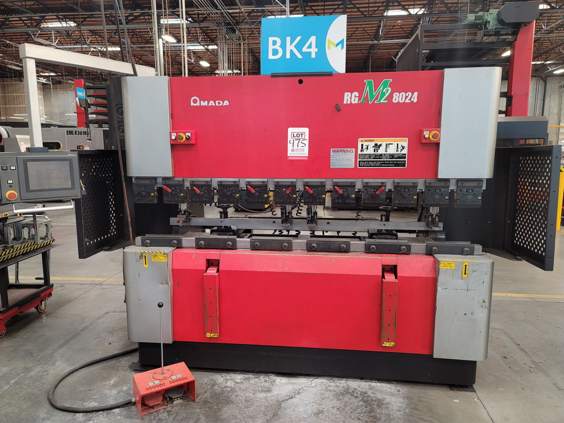 2010 AMADA RG-M28024 88 TON X 2.4 METER CNC PRESS BRAKE, 94.5" MAX BENDING LENGTH, 80.7" DISTANCE - Image 2 of 12