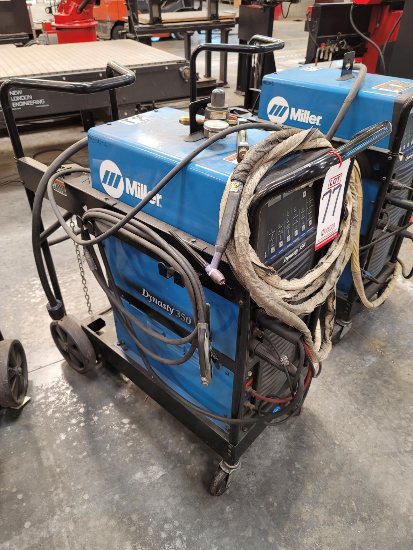 MILLER DYNASTY 350 TIG WELDER, PORTABLE, WATER-COOLED PACKAGE W/ FOOT CONTROL