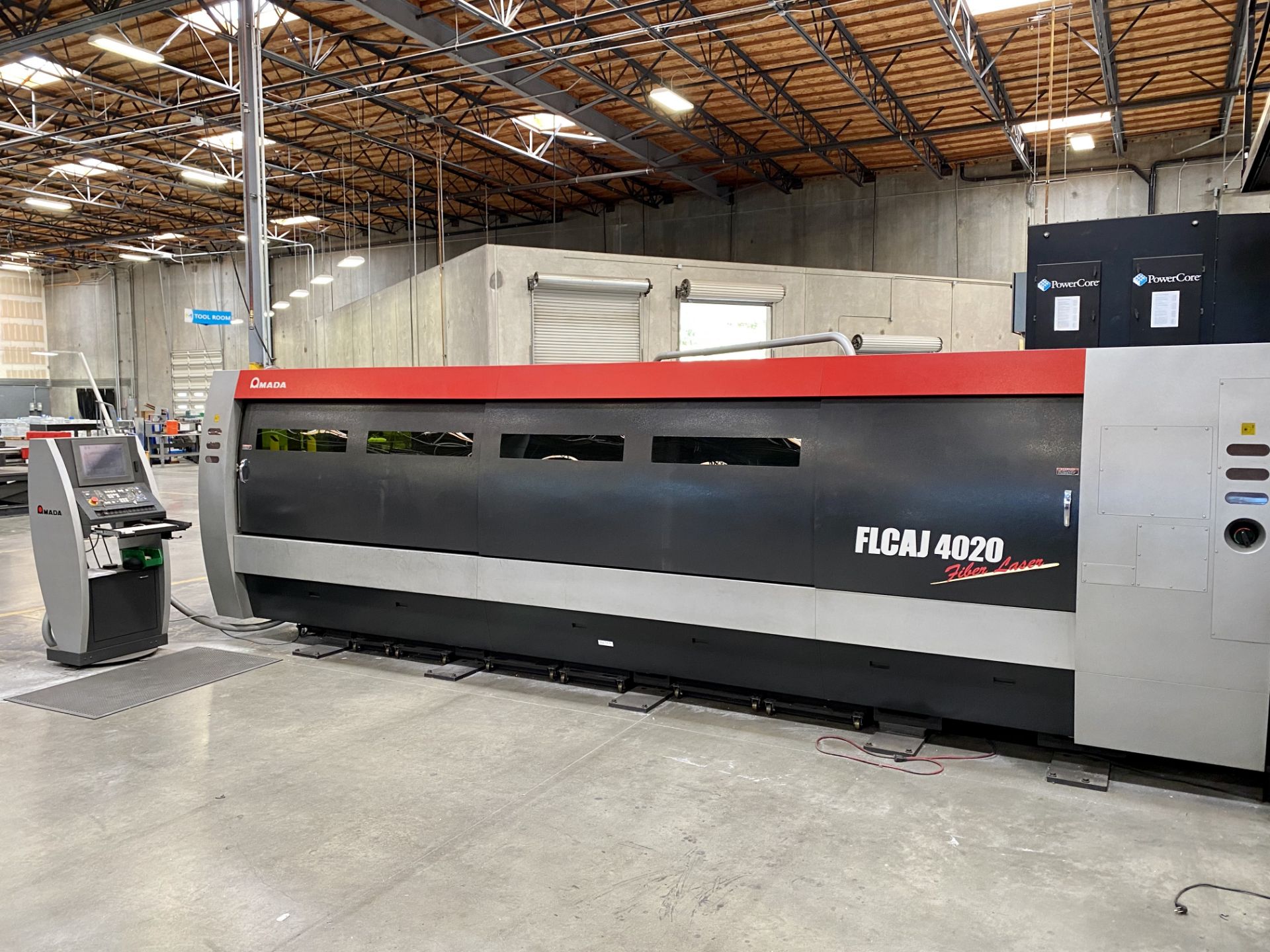 2014 AMADA FLCAJ 4020 FIBER LASER FABRICATION CELL, AMADA AJ4000 4.2 KW GEN 2 FIBER LASER, AMNC-F