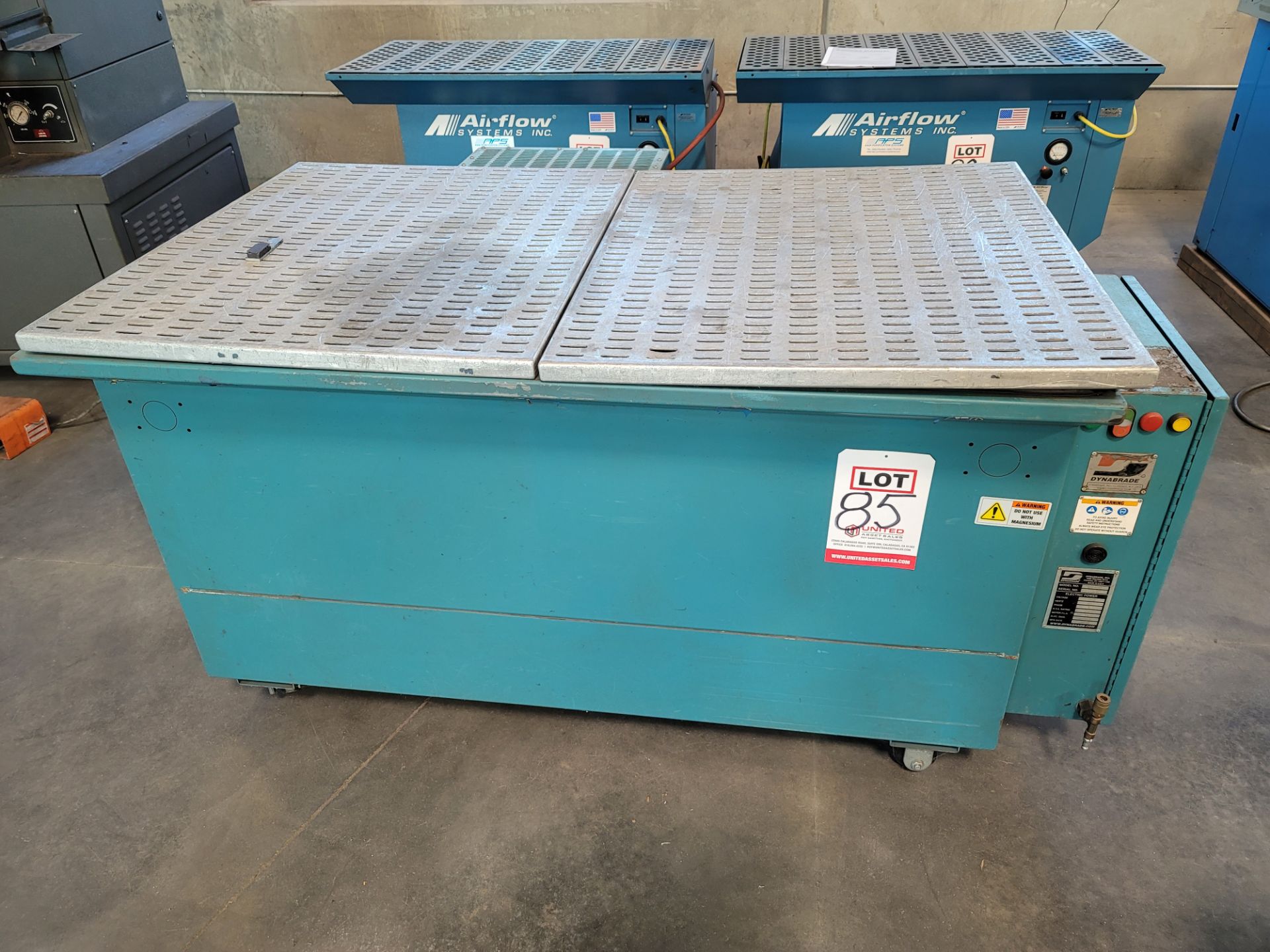 2013 DYNABRADE DOWNDRAFT TABLE, MODEL 64403, 460V, 3 PHASE, S/N 3935, ON CASTERS