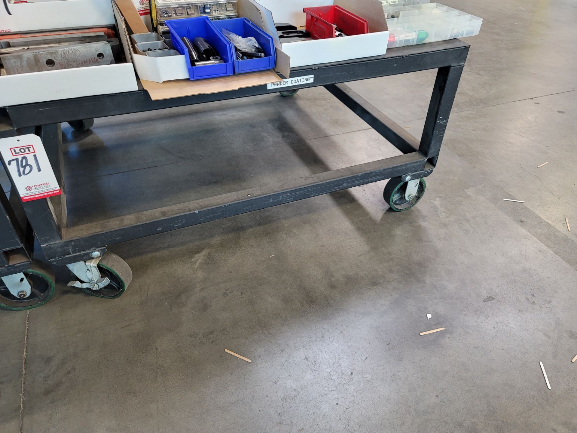 HEAVY DUTY STEEL CART, 4' X 4' X 2' TOP HEIGHT, CONTENTS NOT INCLUDED