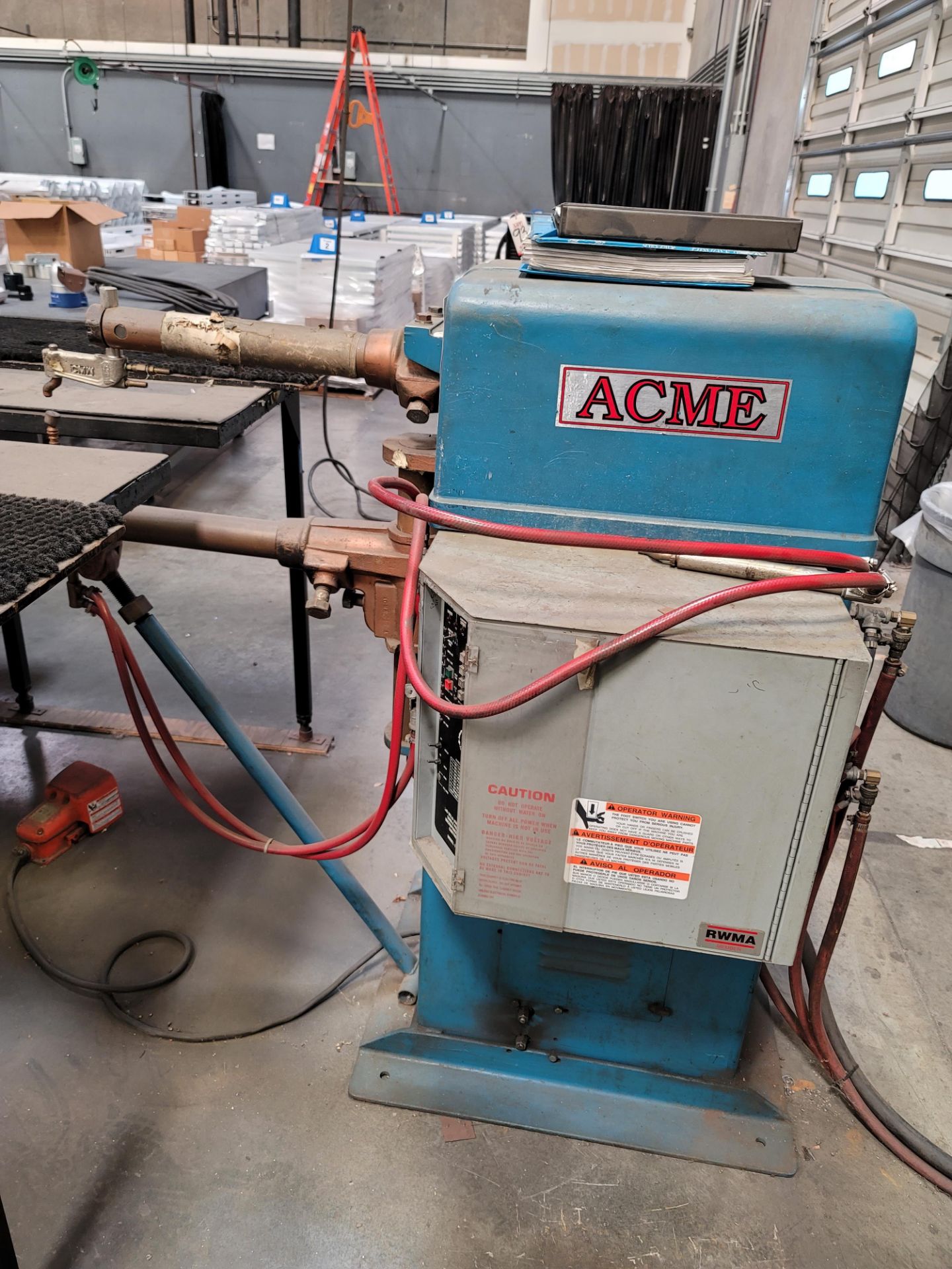 ACME 50 KVA SPOT WELDER, TYPE: 3-12-50, STYLE: AR, 460 V, CONTROL VOLTAGE: 115, S/N 12953, 22"