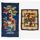 SADDLE CLOTH WITH DEER AND FLOWER TWIGS.