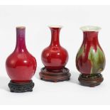 THREE OX BLOOD RED VASE.