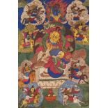 THANGKA OF JAMBHALA IN DIFFERENT MANIFESTATIONS.