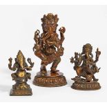 THREE FIGURES OF GANESHA.