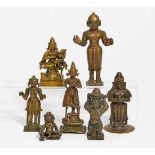 SEVEN HINDU DEITY FIGURES.