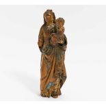WALNUT CARVED VIRGIN WITH CHILD.