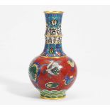 VASE WITH LOTOS AND CHARACTERS OF LONGEVITY.